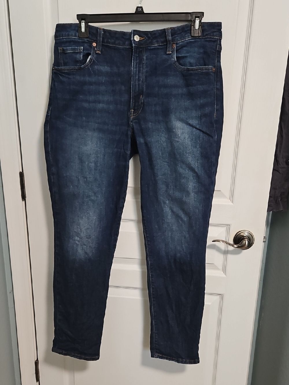 Old Navy Denim Jeans OG Straight Midrise Blue Stretch Womens 16 Tall